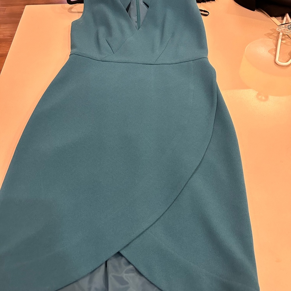 Rachel Zoe Cocktail Dress Size 10 | Elegant Party Wedding Guest Teal - Picture 7 of 8